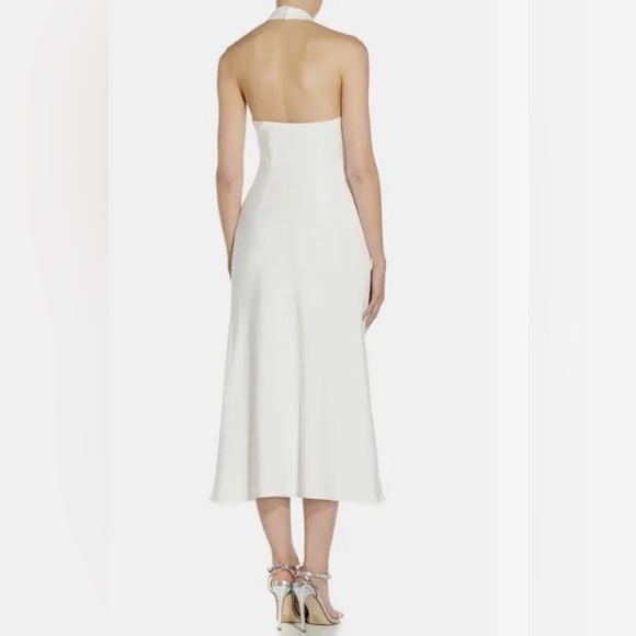 AIDAN MATTOX White Halter Bias Dress Size 6. NEW with tags. - Picture 2 of 7